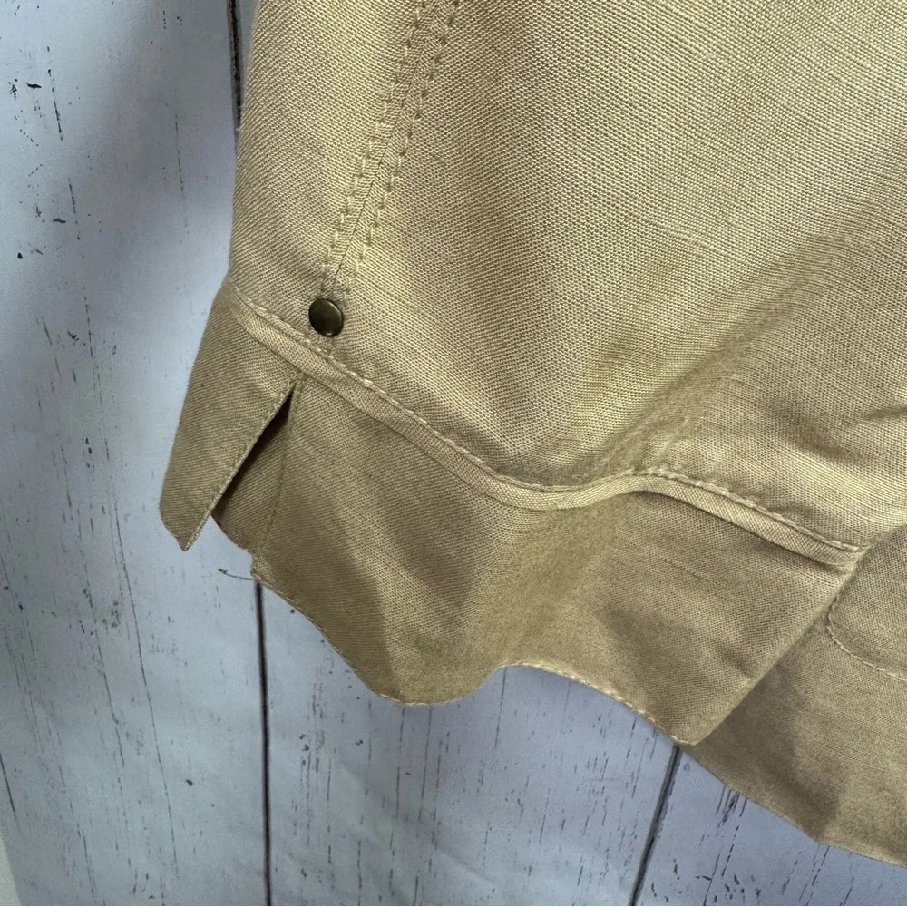 Kasper Linen Blend Blazer 24W Tan Neutral Office Chic Quiet Luxury Lagenlook